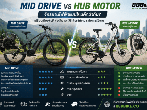 จักรยานไฟฟ้าแบบ Mid Drive และ Hub Motor: เปรียบเทียบให้ชัด เลือกให้เหมาะกับการใช้งานของคุณ